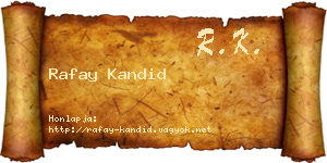 Rafay Kandid névjegykártya